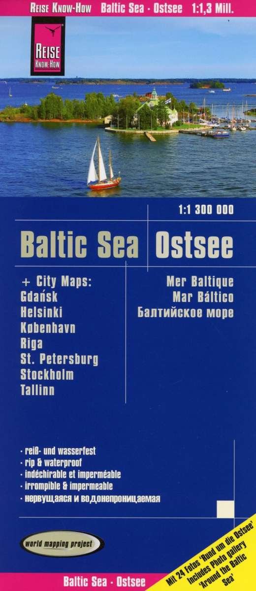 Cover for Baltic sea (1:1,300,000): with maps of Gdansk, Helsinki, Copenhagen, Riga, St. Petersburg, Stockholm, Tallinn (Map) (2017)
