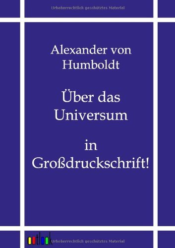 Cover for Alexander Von Humboldt · UEber das Universum (Paperback Book) [German edition] (2011)