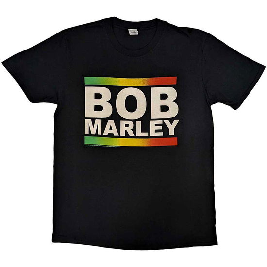 Bob Marley · Bob Marley Unisex T-Shirt: Rasta Band Block (T-shirt) [size S] [Black - Unisex edition] (2015)