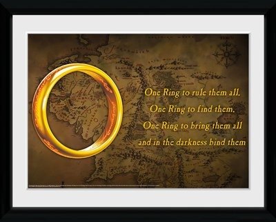Lord Of The Rings - One Ring (Stampa In Cornice 30x40cm) - Lord Of The Rings - Produtos -  - 5028486269075 - 