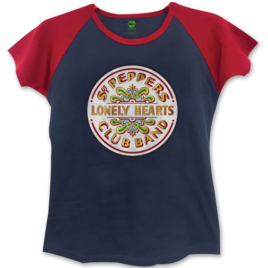 The Beatles Ladies Raglan T-Shirt: Sgt Pepper (Skinny Fit) - The Beatles - Produtos - Apple Corps - Apparel - 5055979956075 - 