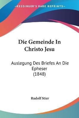 Cover for Rudolf Stier · Die Gemeinde In Christo Jesu (Paperback Book) (2010)