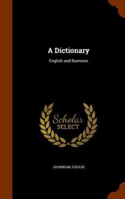 Cover for Adoniram Judson · A Dictionary (Hardcover Book) (2015)