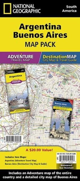 Cover for National Geographic Maps - Adventure · Argentina, Buenos Aires, Map Pack Bundle: Travel Maps International Adventure / Destination Map (Kort) [2015th edition] (2022)