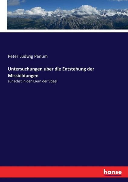 Cover for Panum · Untersuchungen uber die Entstehun (Book) (2017)