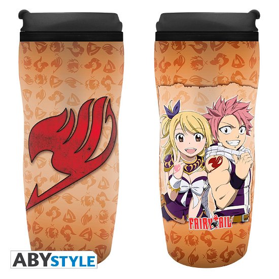 Cover for Abystyle · Fairy Tail - Travel Mug Lucy, Natsu &amp; Emblem (MERCH) (2020)