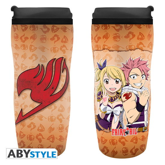 Fairy Tail - Travel Mug Lucy, Natsu & Emblem - Abystyle - Fanituote - ABYstyle - 3665361045076 - torstai 31. joulukuuta 2020