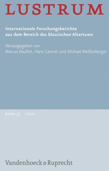 Cover for Vandenhoeck &amp; Ruprecht · Lustrum Band 53 - 2011 (Paperback Book) [German edition] (2012)