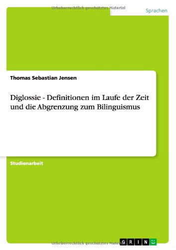 Cover for Jensen · Diglossie - Definitionen im Lauf (Book) [German edition] (2010)