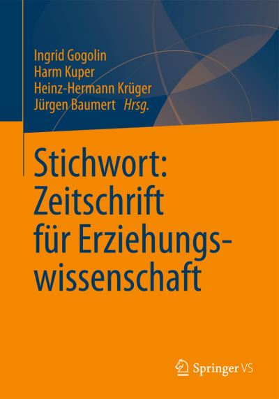 Cover for Ingrid Gogolin · Stichwort: Zeitschrift Fur Erziehungswissenschaft (Paperback Book) [2013 edition] (2012)