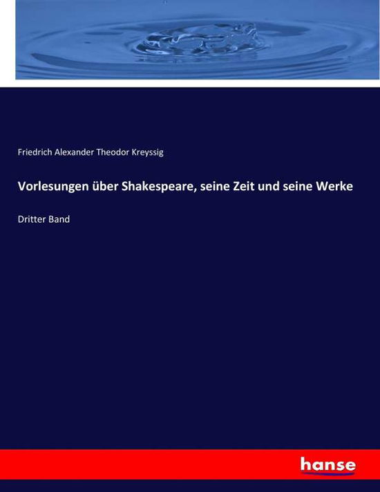 Cover for Kreyssig · Vorlesungen über Shakespeare, (Book) (2017)