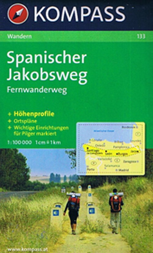 Cover for Mair-Dumont / Kompass · Spanischer Jakobsweg Fernwanderweg, Kompass Wanderkarte 133 (Book) (2010)