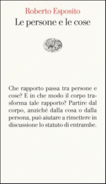 Cover for Roberto Esposito · Le persone e le cose (Paperback Book) (2014)