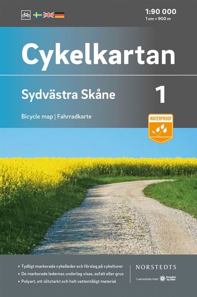 Cykelkartan: Sydvästra Skåne - Norstedts - Książki - Norstedts - 9789113106076 - 27 kwietnia 2020