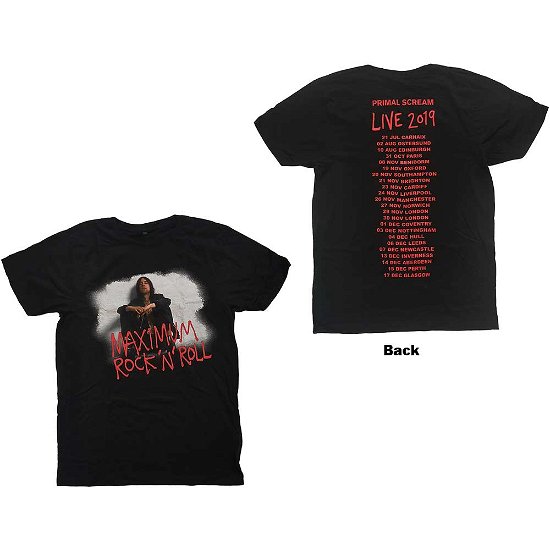 Cover for Primal Scream · Primal Scream Unisex T-Shirt: Maximum RnR Photo (Ex-Tour) (T-shirt) [size XS] [Black - Unisex edition]