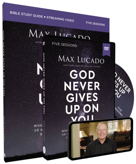 Cover for Max Lucado · God Never Gives Up on You Study Guide with DVD: What Jacob’s Story Teaches Us About Grace, Mercy, and God’s Relentless Love (Paperback Bog) (2023)
