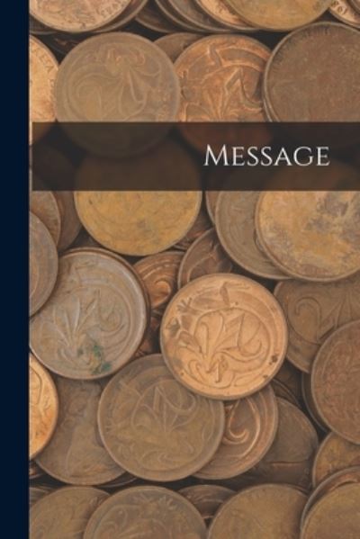 Cover for Anonymous · Message (Book) (2022)