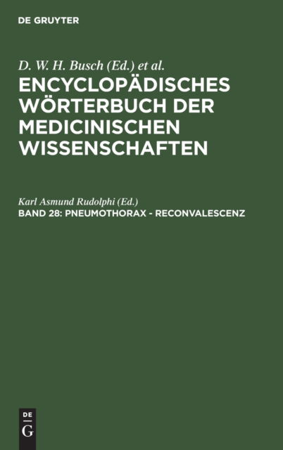 Cover for D W H Busch · Pneumothorax - Reconvalescenz (Innbunden bok) (1901)