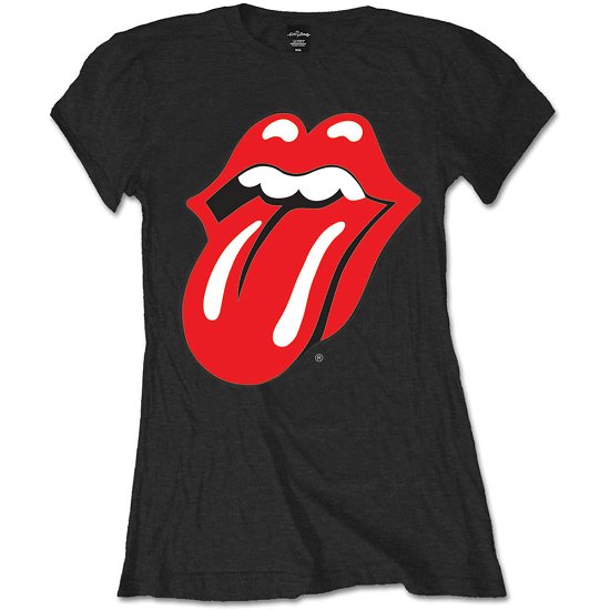 The Rolling Stones Ladies T-Shirt: Classic Tongue (Retail Pack) - The Rolling Stones - Merchandise - ROFF - 5055295356078 - 6. juli 2016