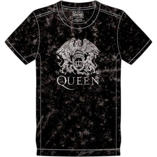 Queen Unisex T-Shirt: Classic Crest (Wash Collection) - Queen - Koopwaar -  - 5056368644078 - 