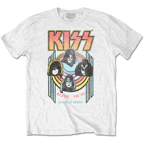Cover for Kiss · KISS Unisex T-Shirt: World Wide (T-shirt) [size S] [White - Unisex edition]