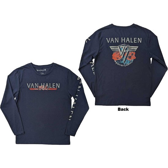 Van Halen Unisex Long Sleeve T-Shirt: 84 Tour (Back & Sleeve Print) - Van Halen - Produtos -  - 5056561090078 - 