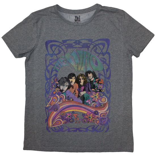 Cover for The Who · The Who Ladies T-Shirt: Psych Floral (Grey) (T-shirt) [size S] (2024)