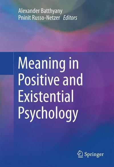 Cover for Alexander Batthyany · Meaning in Positive and Existential Psychology (Hardcover Book) (2014)