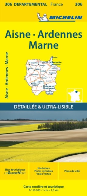 Aisne Ardennes Marne - Michelin Local Map 306: Map - Michelin - Books - Michelin Editions des Voyages - 9782067202078 - January 18, 2024