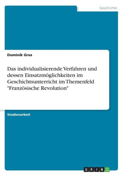 Cover for Gros · Das individualisierende Verfahren (Book)