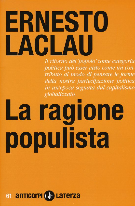 Cover for Ernesto Laclau · La Ragione Populista (Buch)