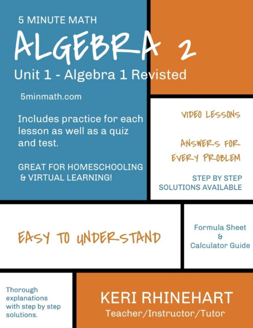 Cover for Keri Rhinehart · Algebra 2: Unit 1 - Algebra 1 Revisited: 5 Minute Math (Paperback Book) (2021)