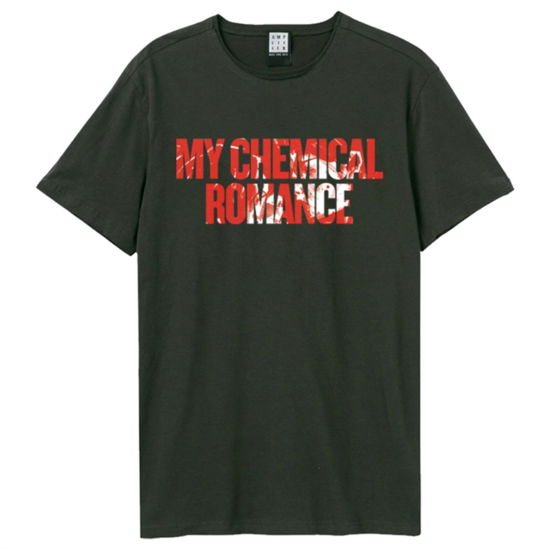 Cover for My Chemical Romance · My Chemical Romance Blood Splatter Logo Amplified Vintage Charcoal Medium T Shirt (T-shirt)