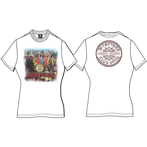 Cover for The Beatles · The Beatles Ladies T-Shirt: Vintage Sgt Pepper (Back Print) (T-shirt) [size S] [White - Ladies edition]