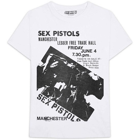 The Sex Pistols Unisex T-Shirt: Manchester Flyer - Sex Pistols - The - Merchandise -  - 5056368689079 - 