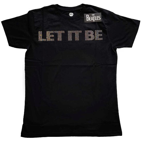 Cover for The Beatles · The Beatles Unisex T-Shirt: Let It Be Crystals (Embellished) (T-shirt) [size S]