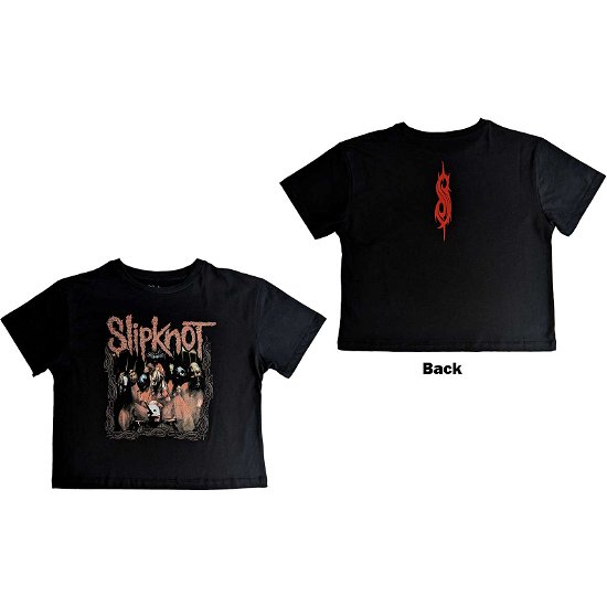 Slipknot Ladies Crop Top: Band Frame (Back Print) - Slipknot - Merchandise -  - 5056561080079 - 