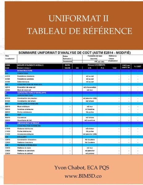 Cover for Yvon Chabot · Uniformat II - Tableau De Reference (Paperback Book) (2015)