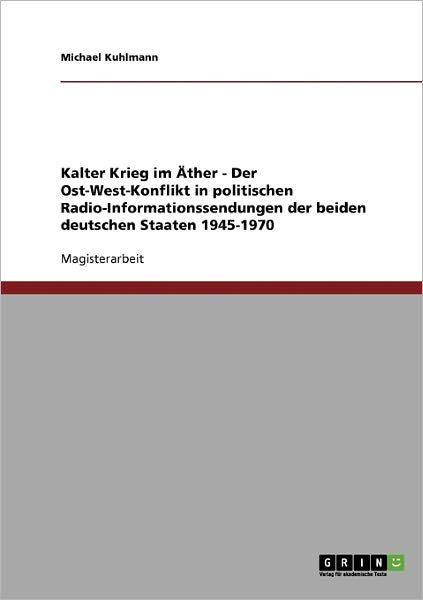 Cover for Kuhlmann · Kalter Krieg im Äther - Der Os (Bog) [German edition] (2013)