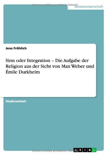 Cover for Fröhlich · Sinn oder Integration   Die Au (Paperback Book) [German edition] (2012)