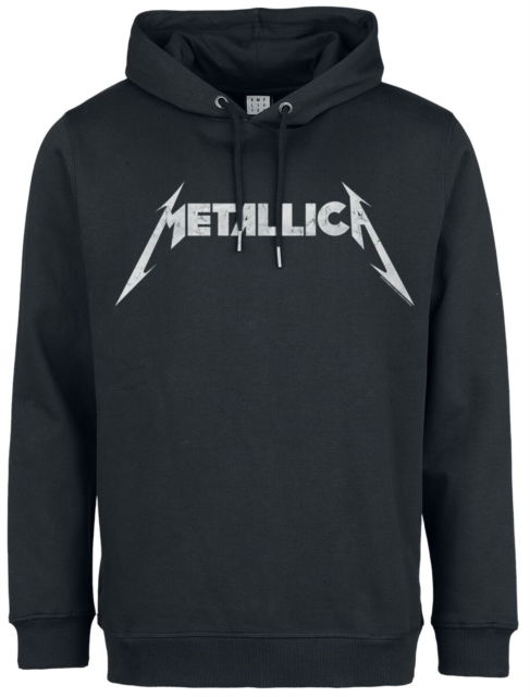 Cover for Metallica · Metallica White Logo Amplified Black Medium Hoodie Sweatshirt (T-shirt) (2024)