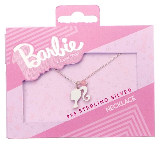 Barbie Sterling Silver Silhouette & Quartz Bead Charm Necklace - Barbie - Merchandise - BARBIE - 5055583454080 - 1 februari 2024