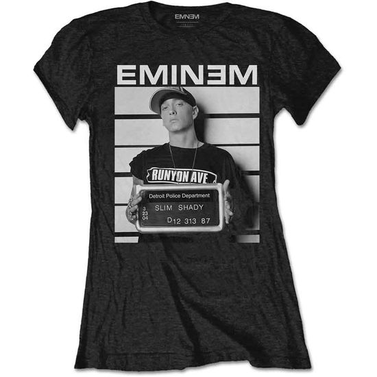 Eminem Ladies T-Shirt: Arrest (Black) - Eminem - Produtos - Bravado - 5056170606080 - 17 de novembro de 2023