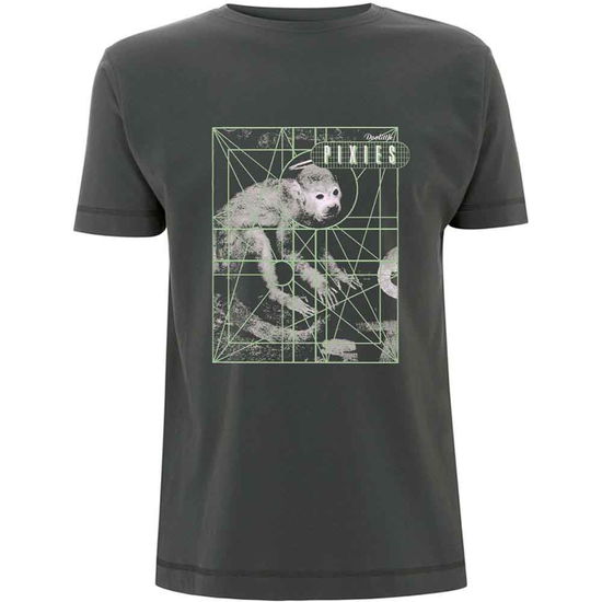 Pixies Unisex T-Shirt: Monkey Grid (Charcoal Grey) - Pixies - Merchandise - - 5056187734080 - May 23, 2023