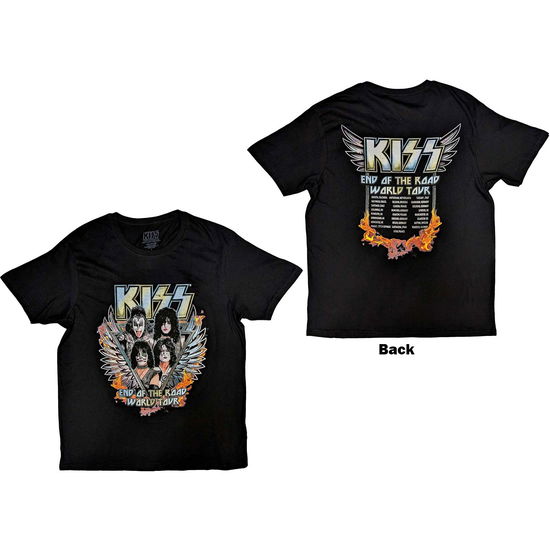 KISS Unisex T-Shirt: End Of The Road Wings (Back Print) - Kiss - Merchandise -  - 5056737203080 - 