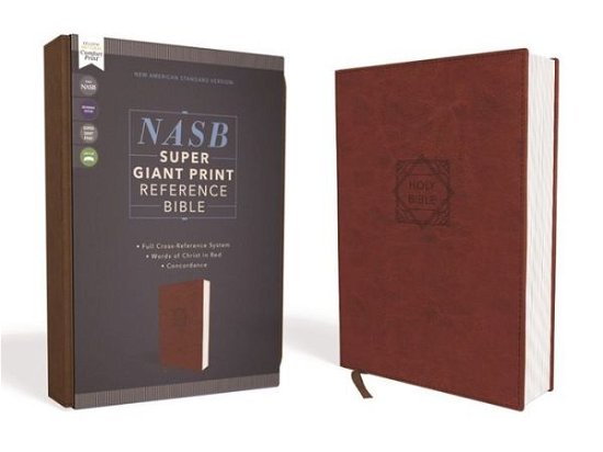 Cover for Zondervan · NASB, Super Giant Print Reference Bible, Leathersoft, Brown, Red Letter, 1995 Text, Comfort Print (Läderbok) (2020)