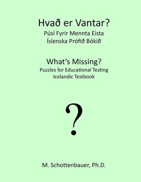 Cover for M Schottenbauer · What's Missing? Puzzles for Educational Testing: Icelandic Testbook (Paperback Bog) (2013)