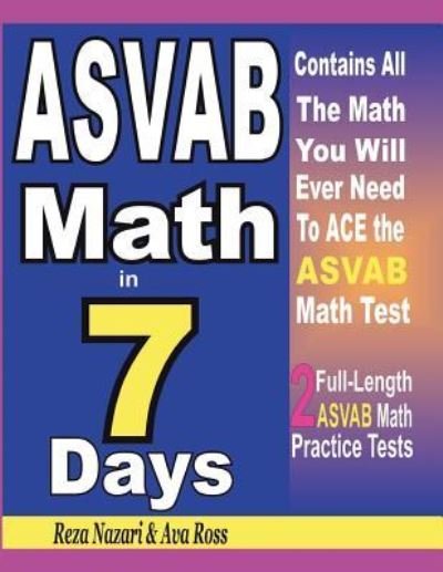 Cover for Ava Ross · ASVAB Math in 7 Days (Paperback Book) (2018)