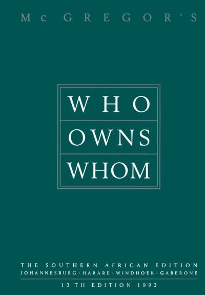 Cover for Who Owns Whom: The Southern African Edition (Hardcover Book) [Southern African edition] (1993)