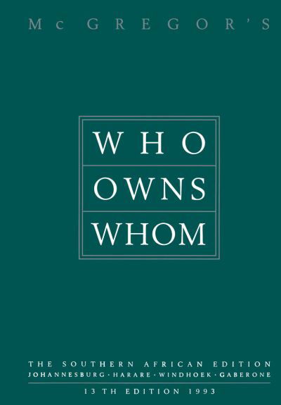 Who Owns Whom: The Southern African Edition -  - Books - Graham & Trotman Ltd - 9781853339080 - April 30, 1993